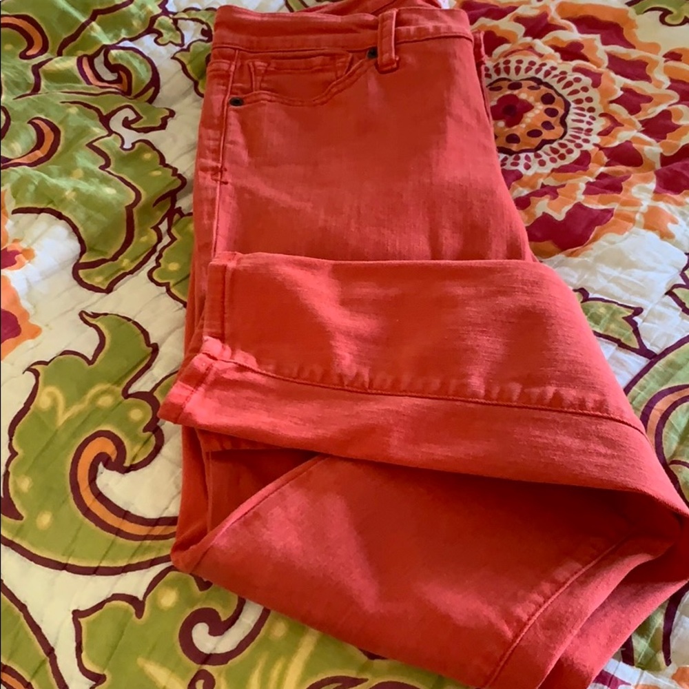 Lucky Brand Charlie Super Skinny Orange Jeans